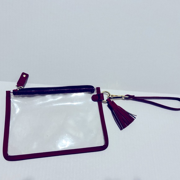 Clear wristlet with maroon trim! - Picture 2 of 2